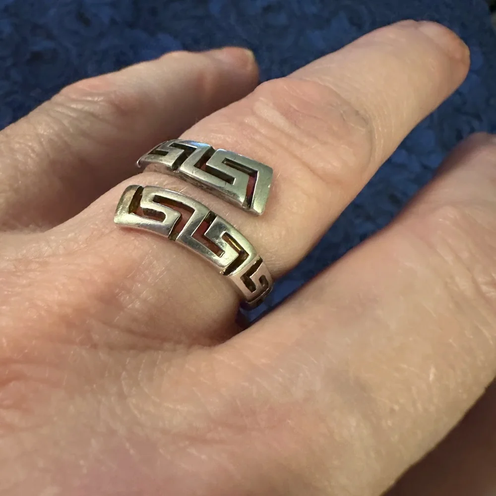 Sterling Silver Greek Eternity Ring - Picture 4 of 5